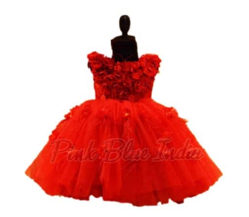 Red Baby Girls Birthday Party Frock Online
