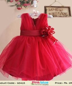 red baby birthday dress