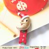 Red Colored Christmas Theme Infant Hair Clip with a Golden Moon Motif
