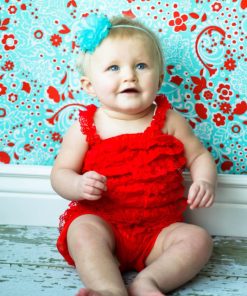 Attractive Red Color Newborn Romper Clothing for Indian Babies