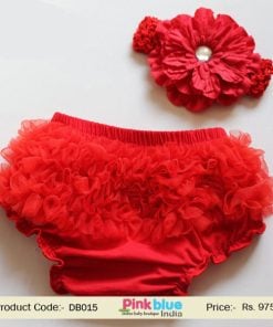 Infant Ruffle Bloomer in Red