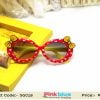 Red Framed Fancy Goggles with Yellow Temples and Bows for Indian Infants