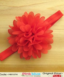 Exclusive Beautiful Red Hair Band for Cute Baby Girl with Big Flower