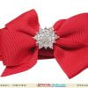 Exquisite Red Hair Band for Toddlers in India with Diamond Embellished Bow