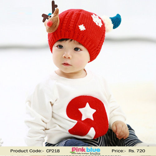 red infant christmas cap