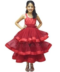Red Baby Girl Dress, Red Party Gown, Red Kids Dress Birthday Party