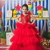 Girls Red Gown, Red Party Wear Gown Dress Online
