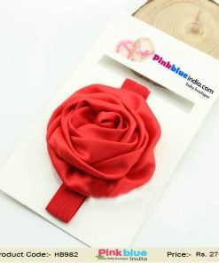 Red Rose Flower Hair Band for Princess Girl