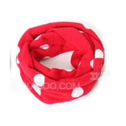 Fashionable Red Winter Neck Warmer for Toddler Boys with White Dots