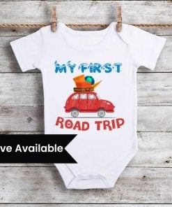 Road Trip Baby Onesie, Personalised Road Trip Baby Clothes, Family Vacation Bodysuit/ Romper