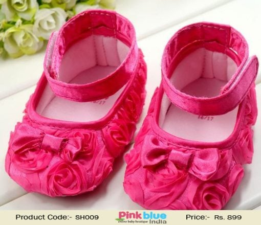 Classy Rose Belle Ankle Strap Shoes for Baby Girl