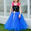 Princess Birthday Party Frozen Anna Tutu Dress Children Outfit
