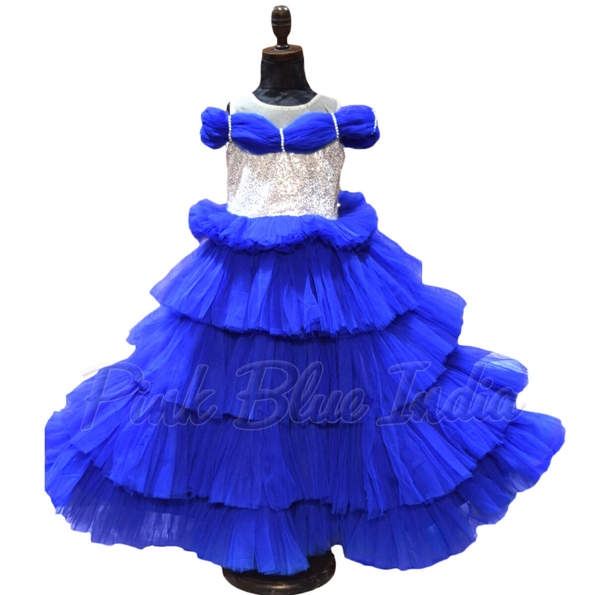 Frozen Ice Queen Girl Pageant Dress Flower Girls Dresses Princess Aisha  Light Sky Blue Kids Party Fully Baby Birthday Gowns - AliExpress