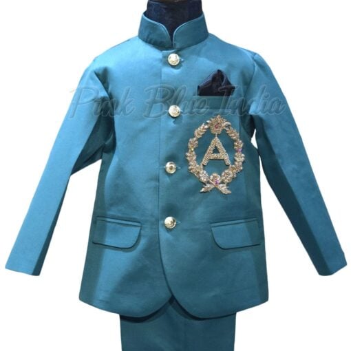 Green Royal Indian Jodhpuri Wedding Suits for Kids