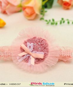 Designer Floral Pattern Salmon Net Headband