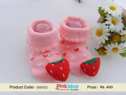 strawberry infant socks