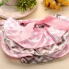Brown and Pink Striped Satin Baby Cloth Diaper with Headband