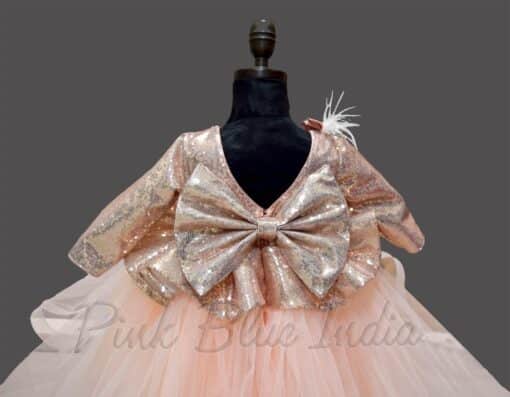 Girls Sequins Peplum Dress With Hair Accessory