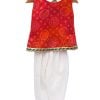 Buy Baby Girl Designer Dhoti Dress with Jaipuri Bandhej Top