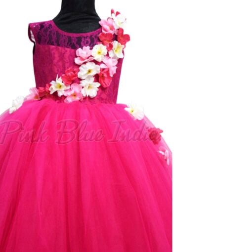 Fuchsia Party Wear Baby Ball Gown - Baby Dress for Sale