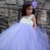 New Collection 2017 Baby Lavender Flower Girl Tutu Wedding Dress