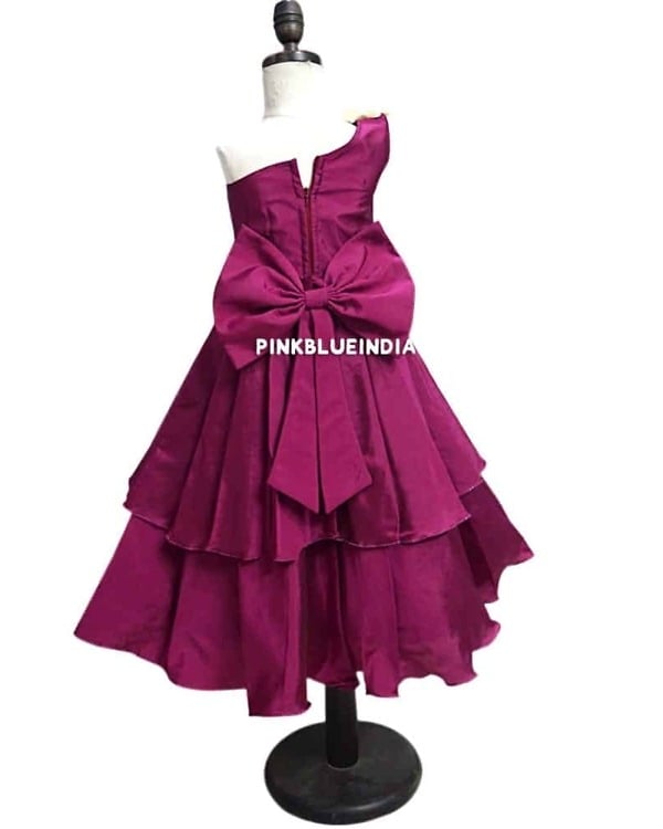 One shoulder gown for baby girl party wear, stylish and elegant outfit