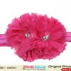 Shop Online Dark Pink Hair Band with Two Diamond Embellished Flowers for Infant Girls
