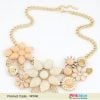 Gorgeous Vintage Necklace with Peach and Off White Stones