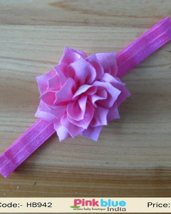 Magenta flower designer hairband for kids birthday party, vibrant stylish look