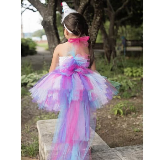 Girl Pastel Unicorn Tutu with Tail, Rainbow Tutu Dress Unicorn Dress