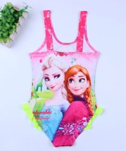 Short Rose Pink Swimwear for Toddler Girls with Frozen Elsa Print