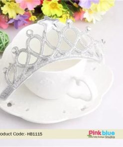 Silver Birthday Tiara - Princess Party Crown - Birthday Girl Tiara Headband India