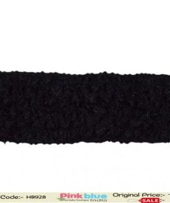 Buy Online Simple Black Crochet Stretchable Headband for Infants