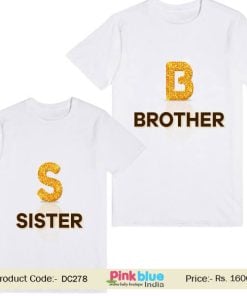 personalized Sister Brother Custom printed Matching Tee T-shirt India
