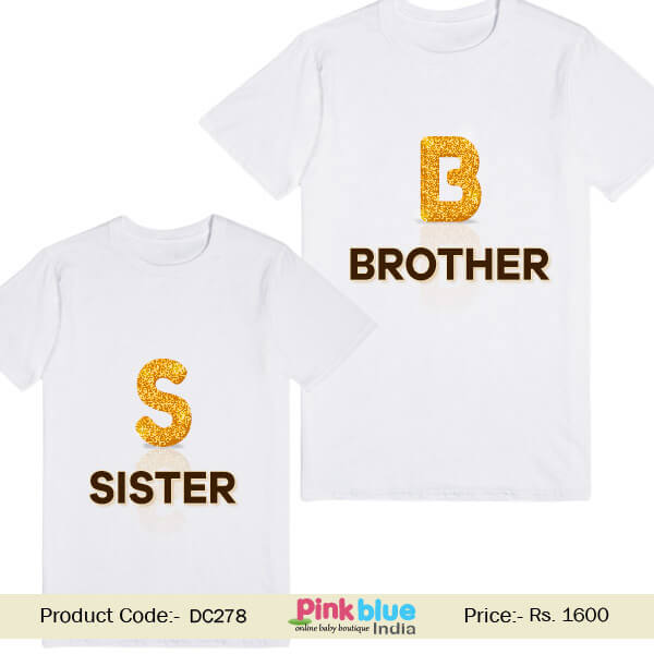 personalized Sister Brother Custom printed Matching Tee T-shirt India