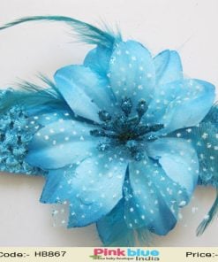 Blue Children Flower Crochet Headband