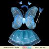 Sky Blue Princess Butterfly Fairy Costume Wing and Wand Set With Kids Headband