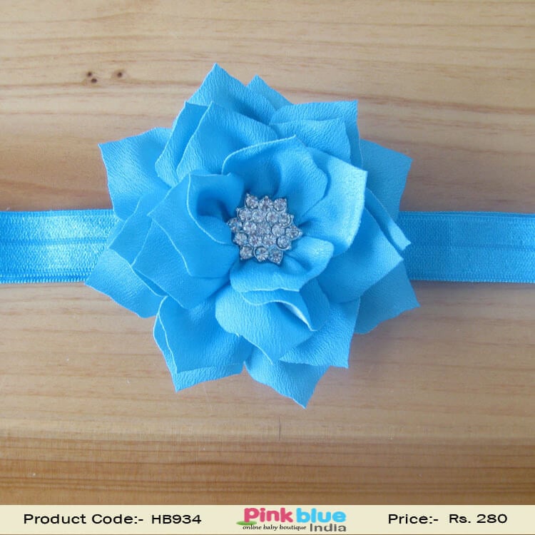 Sky Blue Flower Headband for Toddlers
