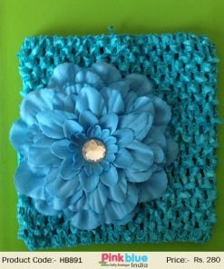 Blue Broad Kids Crochet Floral Hair Band