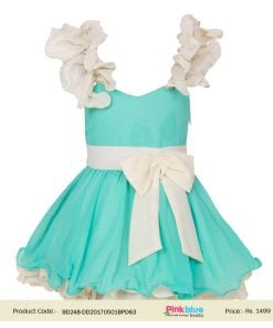 Baby Girl special occasions Sky Blue Sleeves Big Bow Dress