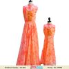 Mother Daughter Maxi Gown Dress Peach Mommy and Daughter Matching outfit