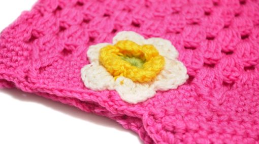Smart and Stylish Pink Crochet Knitted Baby Hat with Shade