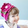 Cute and Smart Dark Pink Summer Cap with Flower and Leaf