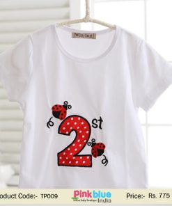 Beetle Design 2nd Birthday Kids Boy and Girl Outfit T-Shirts