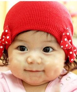 red baby winter cap