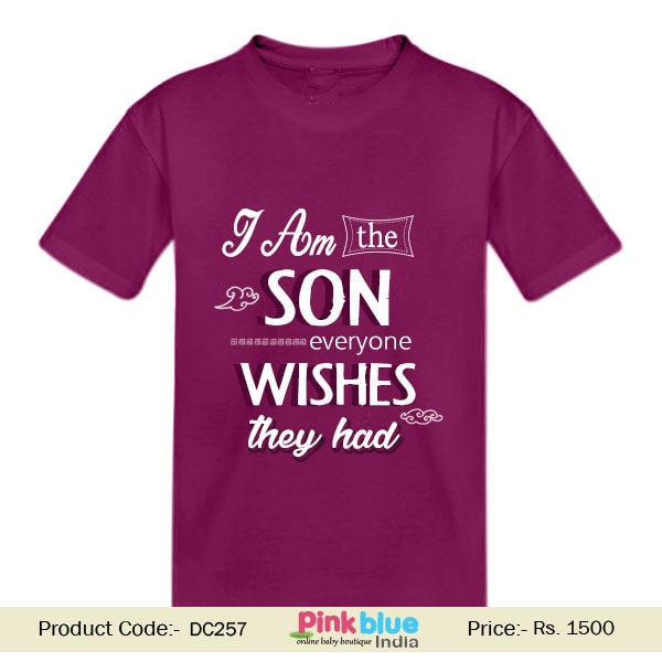 1-4 Years To 4-6 Years Baby Shot Sleeve T-Shirt Son Wishes printed