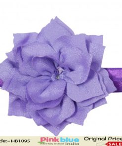 Soothing Lavender Infant Headband with a Beautiful Flower