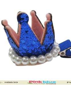 Baby Sparkling Blue Hair Clip in Crown Shape