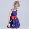 Elegant Blue Princess Baby Girl Special Occasion Dress with Red Bow