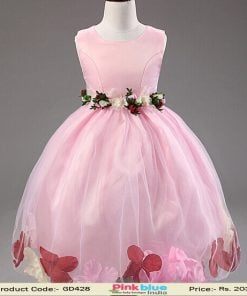 pink princess floral party dress